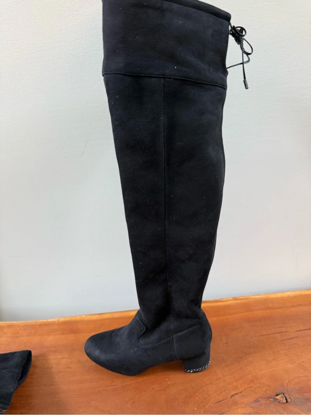 Michael Kors Jamie Over-the-Knee Boots Black 8.5 Chain Heel